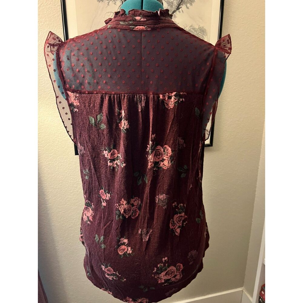Burgundy Tank with Roses